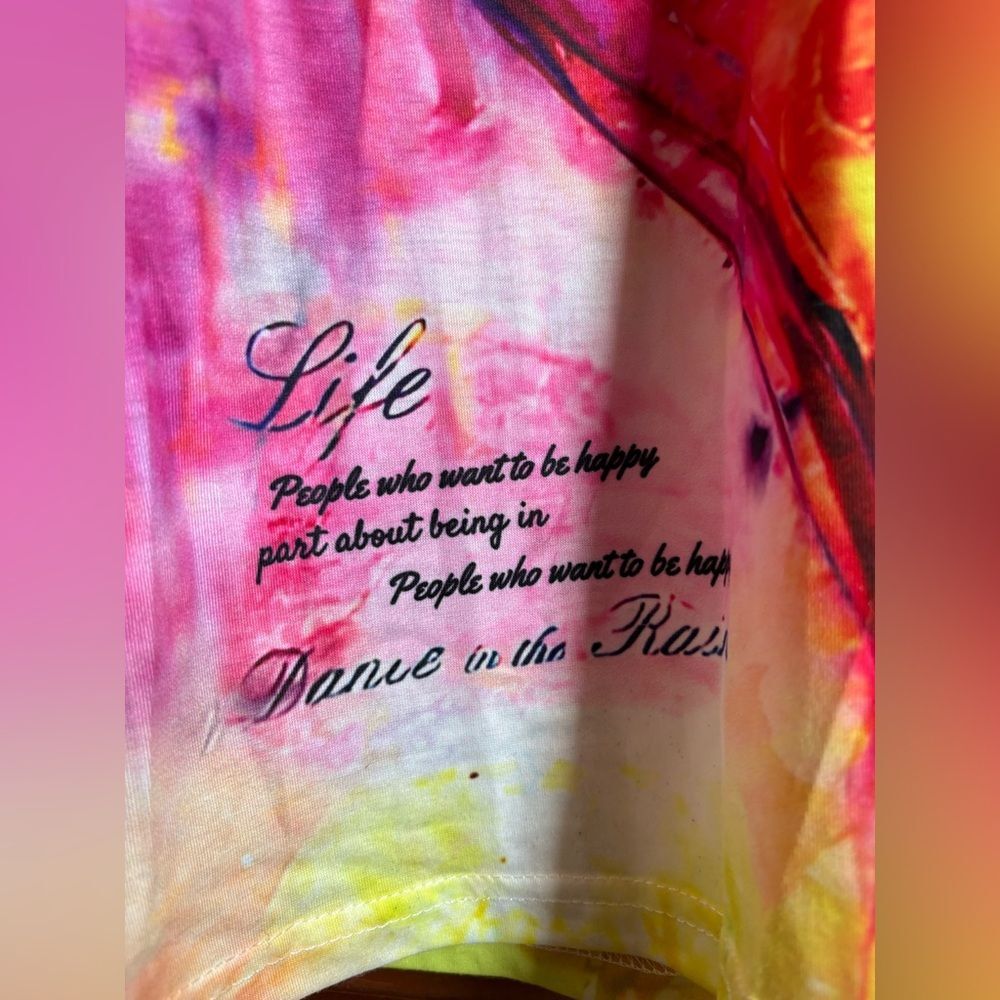 No tag Colorful Heart Print Women's Top NWOT #1466 - Picture 3 of 10